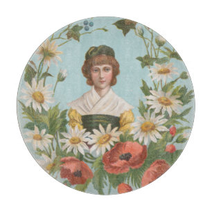 Kitscherige Retro Duitse Valentijnkaart, 1884 Snijplank
