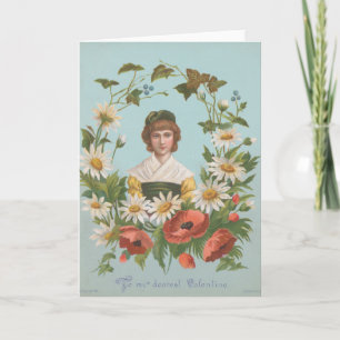 Kitscherige retro Duitse Valentijnskaart, 1884 Kaart