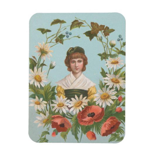 Kitscherige retro Duitse Valentijnskaart, 1884 Magneet (Verticaal)