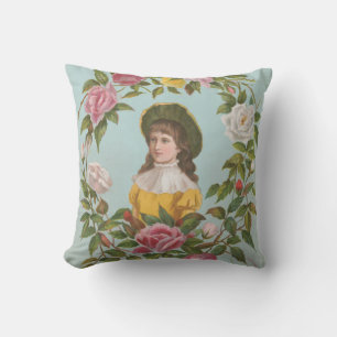 Kitscherige vintage Duitse Valentijnskaart, 1884 Kussen