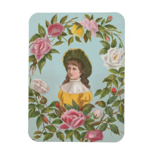 Kitscherige vintage Duitse Valentijnskaart, 1884 Magneet