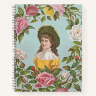 Kitscherige vintage Duitse Valentijnskaart, 1884 Notitieboek