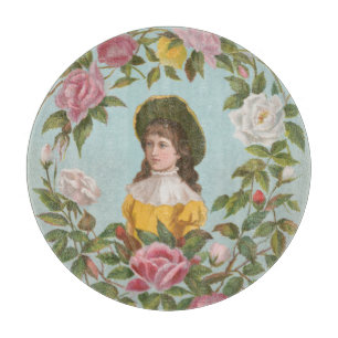 Kitscherige vintage Duitse Valentijnskaart, 1884 Snijplank