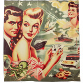  kitschillustratie douchegordijn (Voorkant)