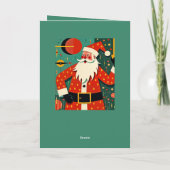 Kitschmas Kerstman Mid-Century Modern Plezier Kaart (Achterkant)