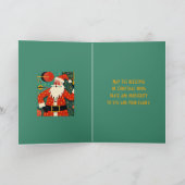 Kitschmas Kerstman Midden-Eeuwse Moderne Pret Kaart (Binnen)