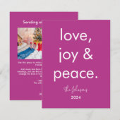 Kitschmas Modern Hip Kerstmis Roze Foto Feestdagenkaart (Voorkant / Achterkant)