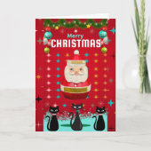 Kitschmas Spectaculair: Santa en Starbursts Kaart (Voorkant)