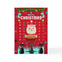 Kitschmas Spectaculair: Santa en Starbursts Kaart