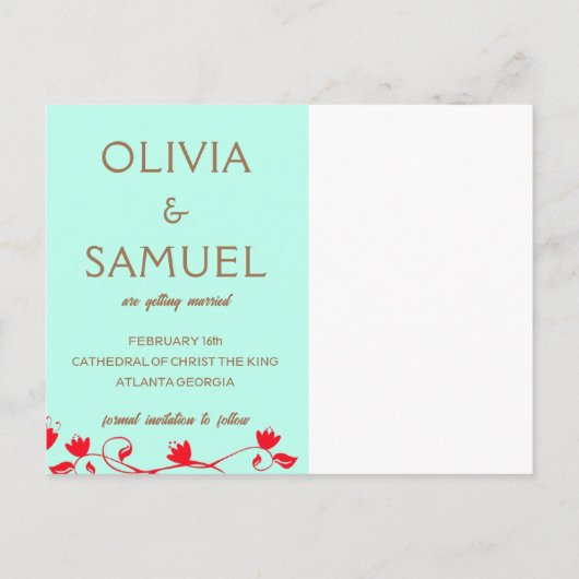 Kitschy Bewaar de datum Aankondiging Sjabloon (Achterkant)