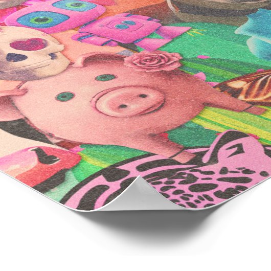  Kitschy Collage Decoupage Papier Poster (Hoek)