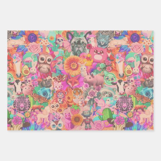  Kitschy Collage Decoupage Papierset Inpakpapier Vel (Voorkant)