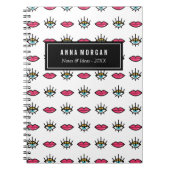 Kitschy Eyes & Lips Custom Name Notitieboek (Voorkant)