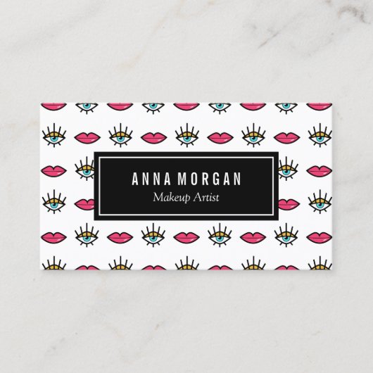 Kitschy Eyes & Lips Makeup Artist Visitekaartje (Voorkant)