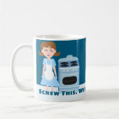 Kitschy Fifties Housevrouw Snarky Slogan Fun Koffiemok (Links)