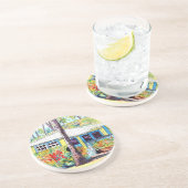 Kitschy Hawaii Tropical House Sandstone Zandsteen Onderzetter (Zijkant)