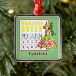 Kitschy Mahjong Persoonlijk Metalen Ornament
