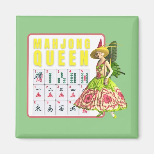 Kitschy Mahjong Queen Magneet (Voorkant)