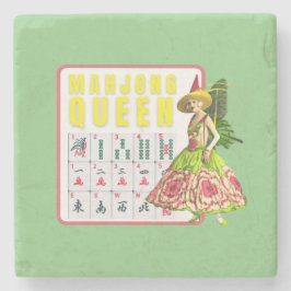Kitschy Mahjong Queen Stenen Onderzetter