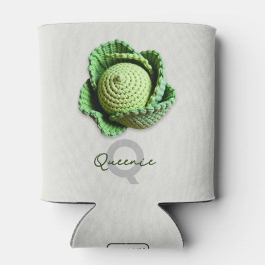 Kitschy Modern Granny Garden Haakkool Naam Blikjeskoeler (Achterkant)