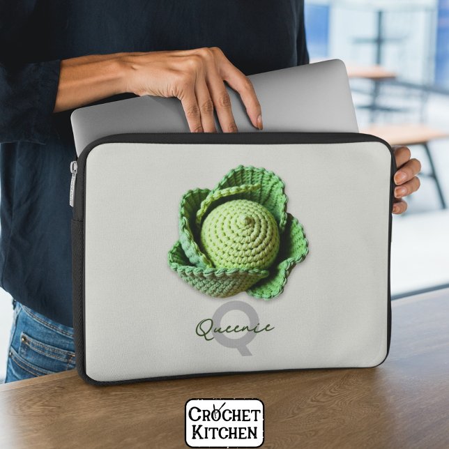 Kitschy Modern Granny Garden Haakkool Naam Laptop Sleeve (Creator heeft geüpload)