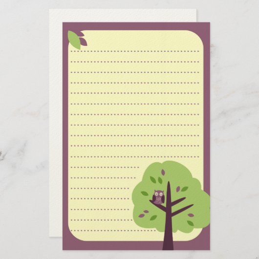 Kitschy Owl Briefpapier (Voorkant / Achterkant)