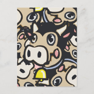 Kitschy Pop Art Dairy Moo Cow in Retrostijl - Briefkaart