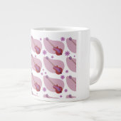 Kitschy Retro Fifties Guitar Boomerang Pattern Grote Koffiekop (Voorkant rechts)