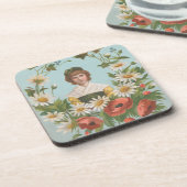 Kitschy Retro German Valentine's Card, 1884 Bier Onderzetter (Linkerzijde)