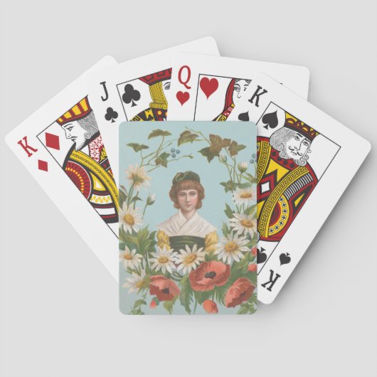 Kitschy Retro German Valentine's Card, 1884 Pokerkaarten (Achterkant)