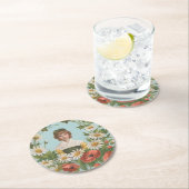 Kitschy Retro German Valentine's Card, 1884 Ronde Kartonnen Onderzetter (Insitu)