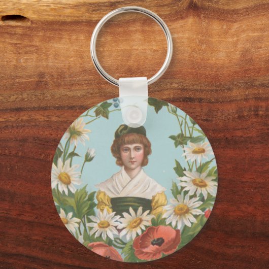 Kitschy Retro German Valentine's Card, 1884 Sleutelhanger (Achterkant)