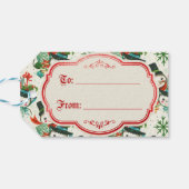 Kitschy Retro Snowmen Cadeaulabel (Achterkant Horizontaal)
