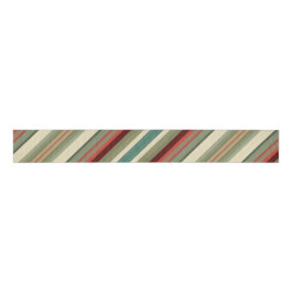 Kitschy Santa and Ornaments Complimentary Stripes Grosgrain Lint