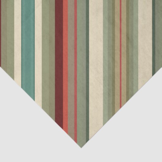 Kitschy Santa and Ornaments Complimentary Stripes Tissuepapier (Detail)