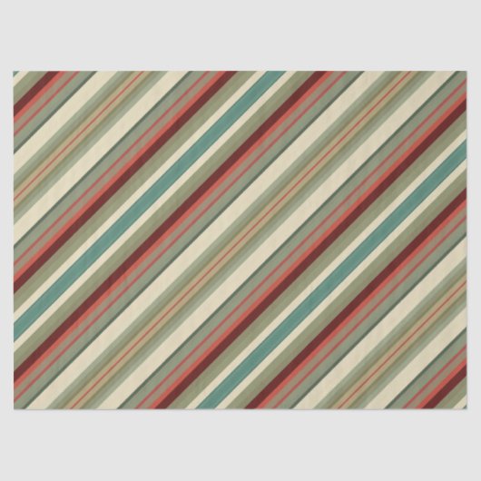 Kitschy Santa and Ornaments Complimentary Stripes Tissuepapier (Voorkant)