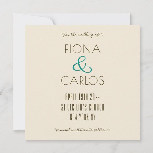 Kitschy Save the Date Kaart Sjabloon (Achterkant)