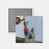 Kitsune キツネ (Vos) met Juweel in de Mond Magneet (Voorkant / Achterkant)