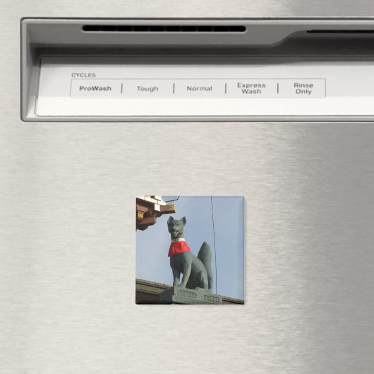 Kitsune キツネ (Vos) met Juweel in de Mond Magneet (Insitu (Vaatwasser))