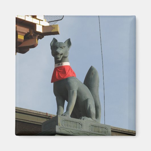 Kitsune キツネ (Vos) met Juweel in de Mond Magneet (Voorkant)