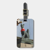 Kitsune キ ツ ネ (Fox) met juweel in de mond Bagagelabel (Voorkant verticaal)