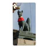 Kitsune キ ツ ネ (Fox) met juweel in de mond Etiket (Voorkant)