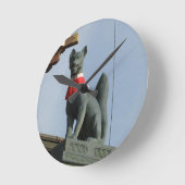 Kitsune キ ツ ネ (Fox) met juweel in de mond Ronde Klok (Hoek)