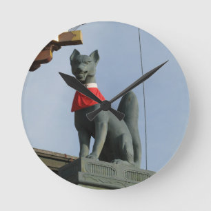 Kitsune キ ツ ネ (Fox) met juweel in de mond Ronde Klok