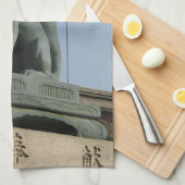 Kitsune キ ツ ネ (Fox) met juweel in de mond Theedoek (Quarter Fold)