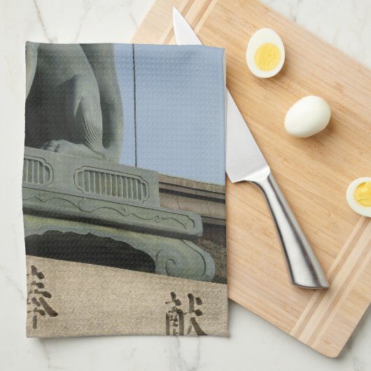 Kitsune キ ツ ネ (Fox) met juweel in de mond Theedoek (Quarter Fold)