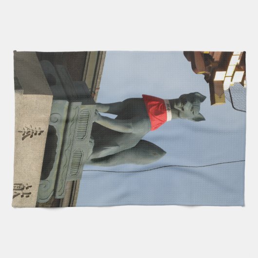 Kitsune キ ツ ネ (Fox) met juweel in de mond Theedoek (Horizontaal)