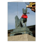 Kitsune キ ツ ネ (Fox) met Key in Mouth Kaart (Voorkant)