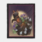 Kitsune and Columbine Flowers Fleece Blanket (Voorkant)