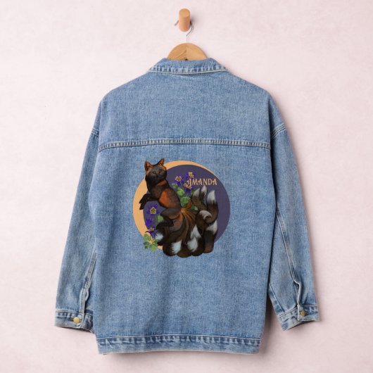 Kitsune en Columbine Flowers Denim Jacket (Hangar)